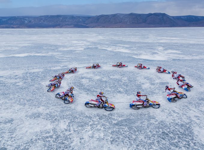 Wallpaper Lake Baikal, ice, motorcyclists, 5k, Sport 450015990